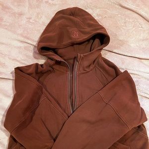 RARE Lululemon Roasted Brown Half Zip Scuba Hoodie